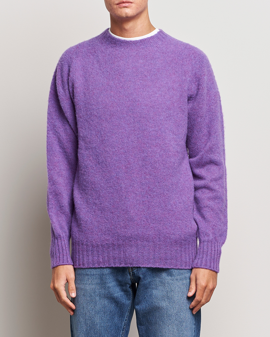 Herr | Stickade tröjor | Howlin' | Brushed Wool Sweater Purple Lover