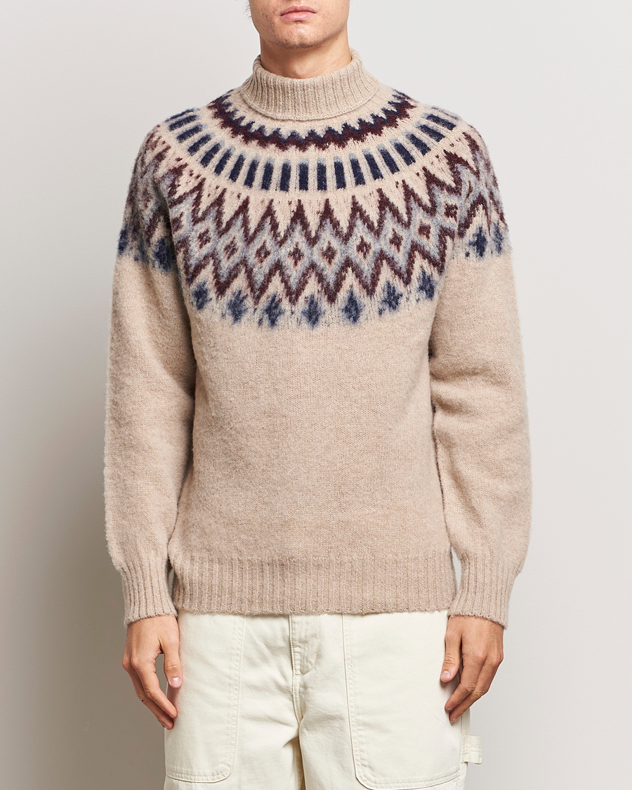 Herr |  | Howlin' | Brushed Wool Fair Isle Roll Neck Biscuit