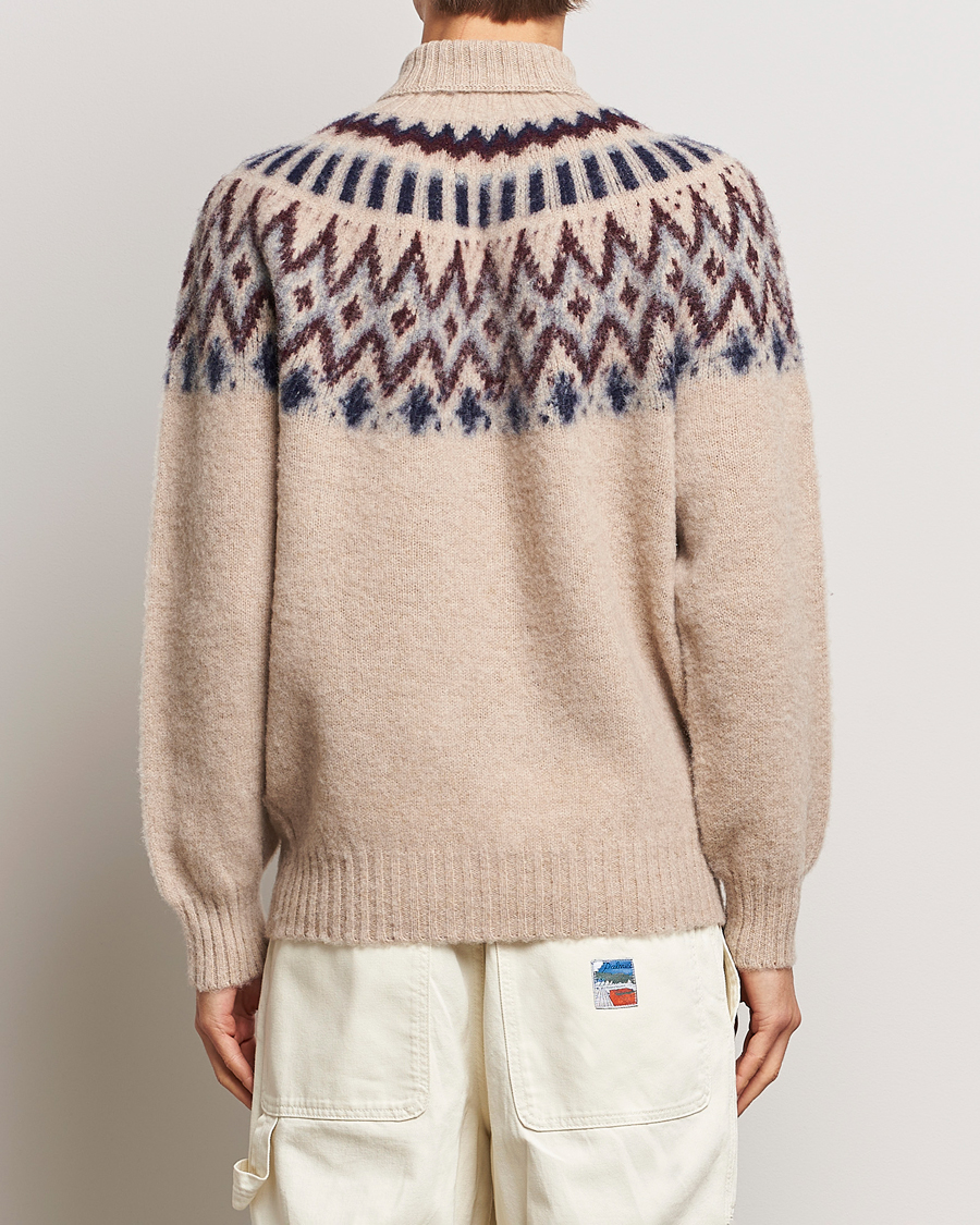 Herr | Tröjor | Howlin' | Brushed Wool Fair Isle Roll Neck Biscuit