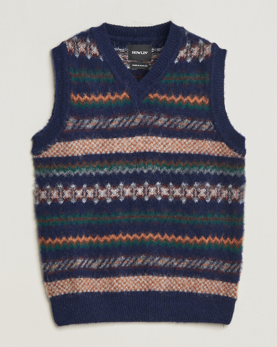 Herr | Tröjor | Howlin' | Brushed Wool Vest Navy