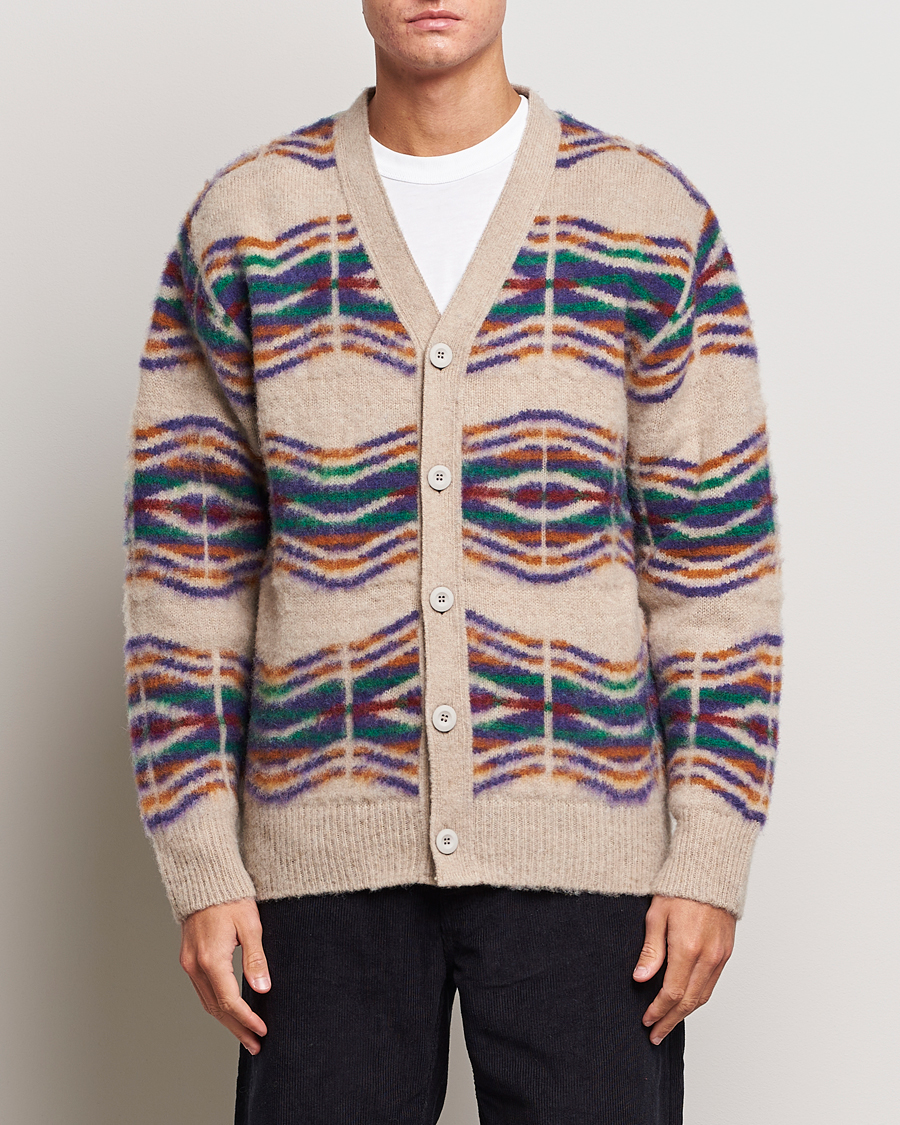 Herr | Tröjor | Howlin' | Brushed Wool Pattern Cardigan Biscuit