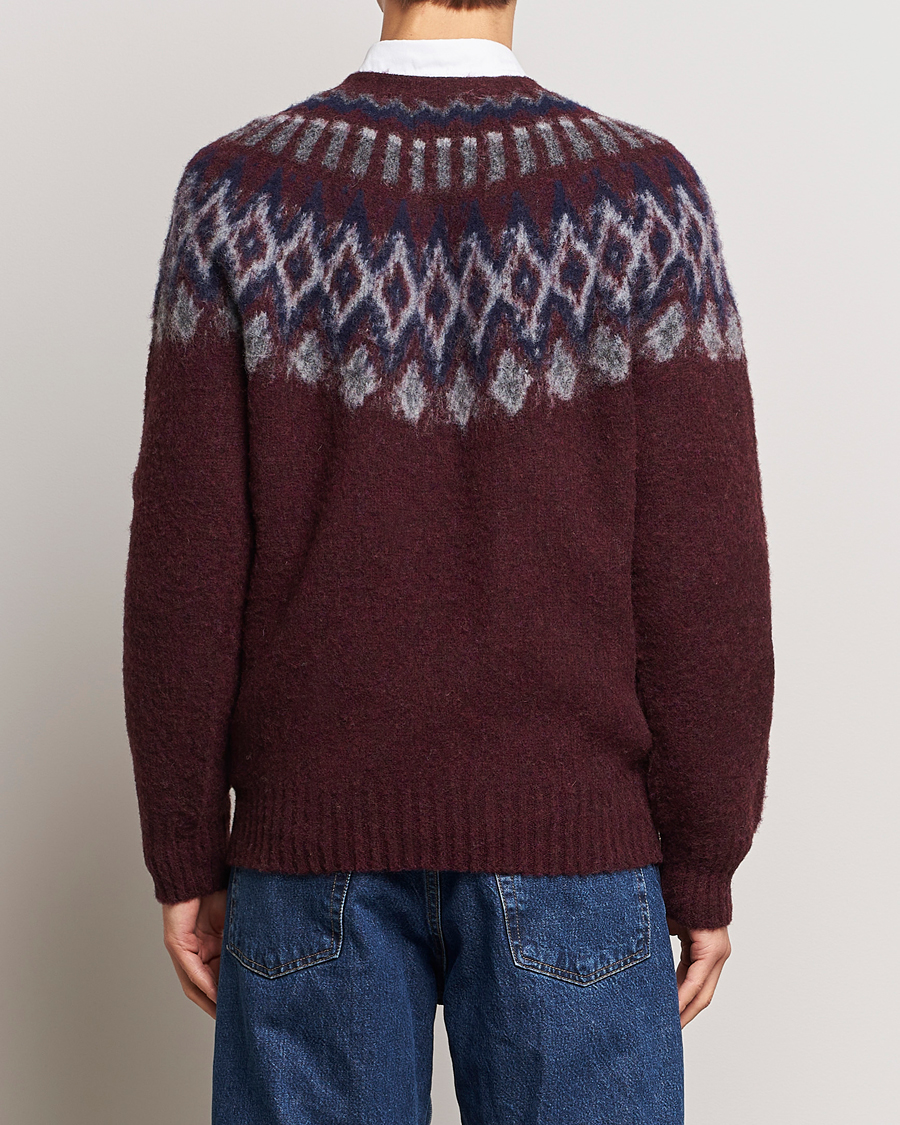 Herr | Tröjor | Howlin' | Brushed Wool Fair Isle Crew Sweater Bordeaux