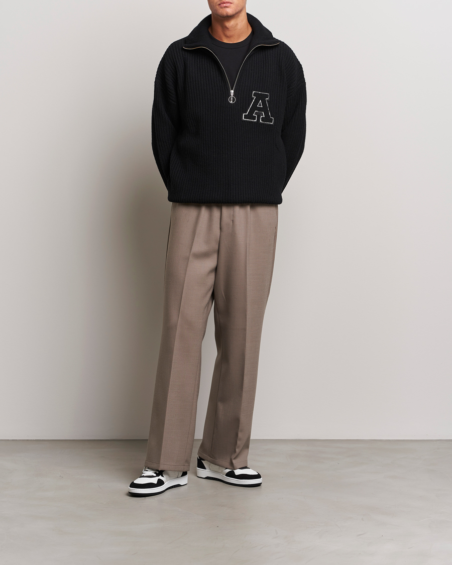 Herr | Tröjor | Axel Arigato | Team Knitted Half Zip Black