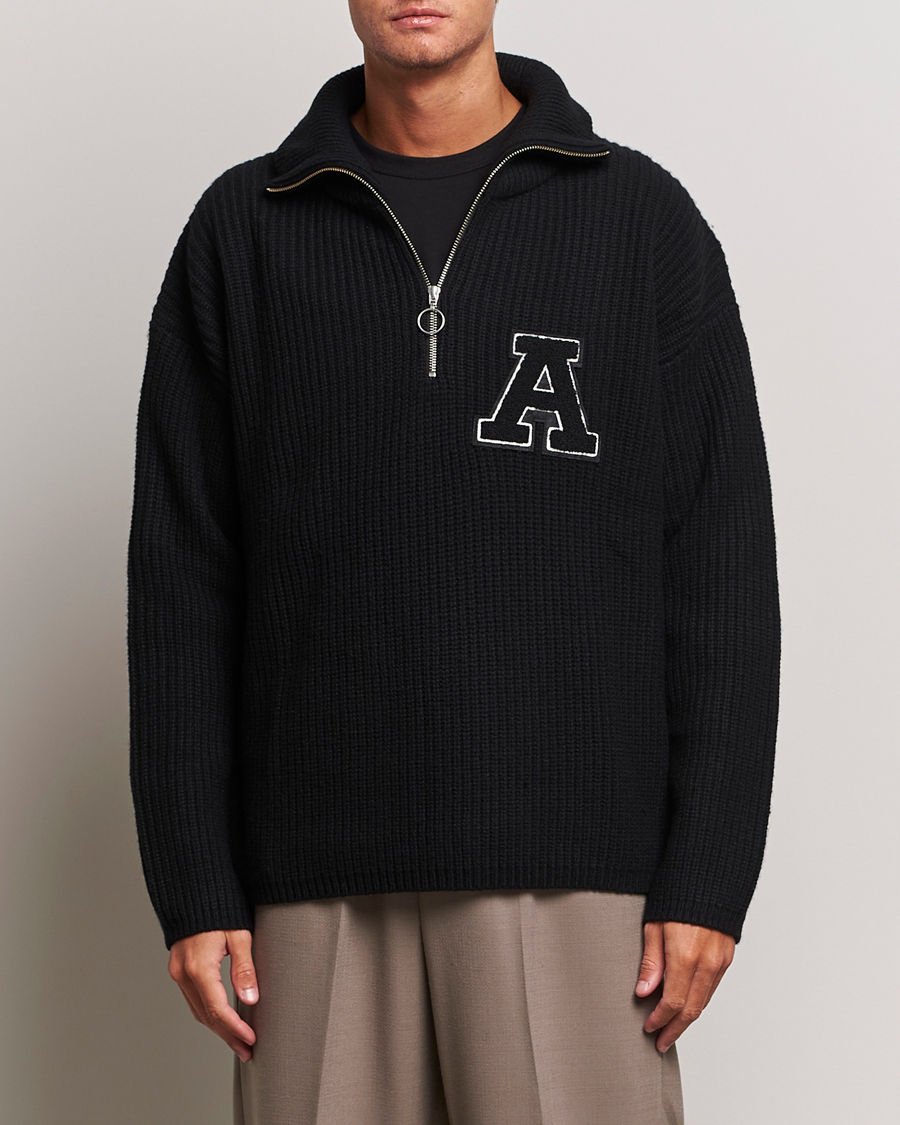 Herr | Tröjor | Axel Arigato | Team Knitted Half Zip Black