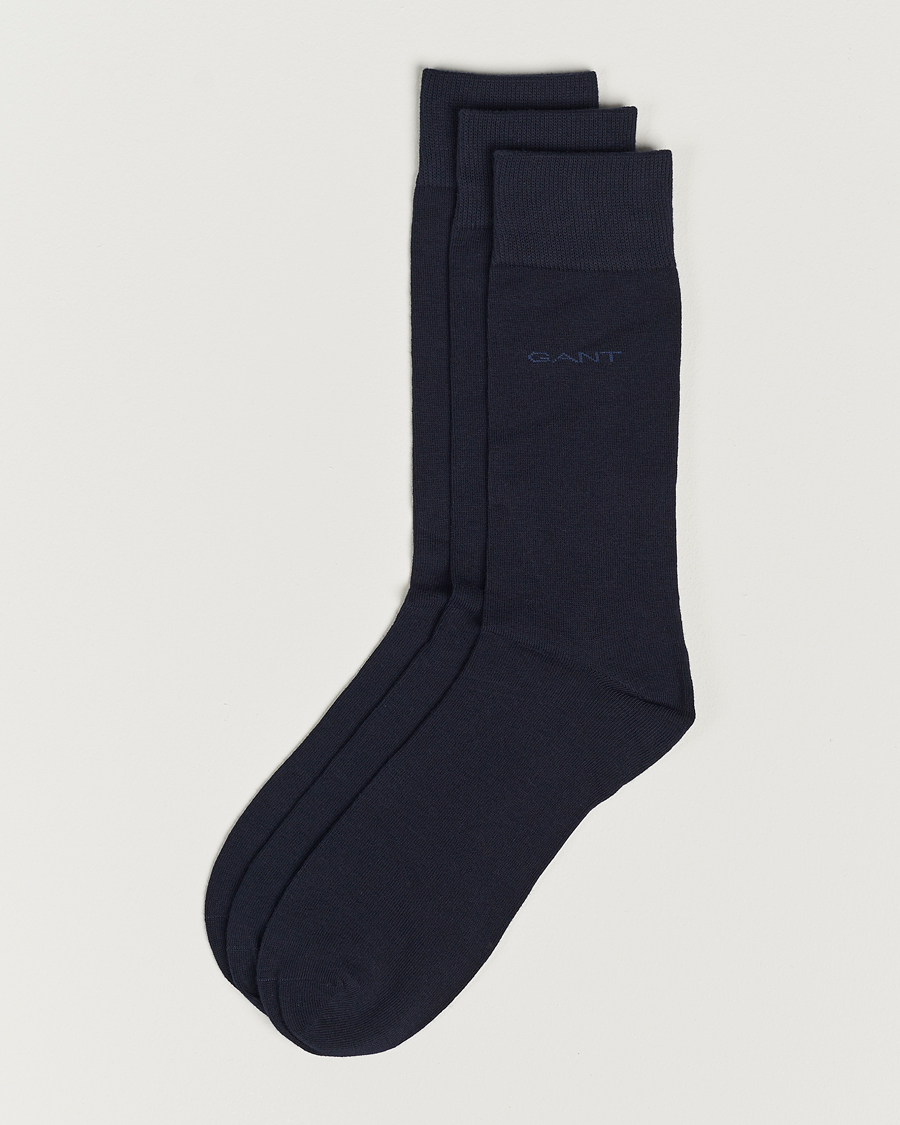 Herr | Underkläder | GANT | 3-Pack Cotton Socks Marine