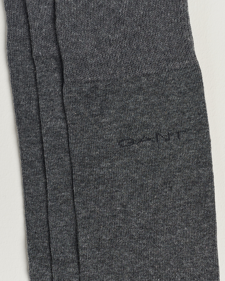 Herr | Underkläder | Gant | 3-Pack Cotton Socks Charcoal Melange