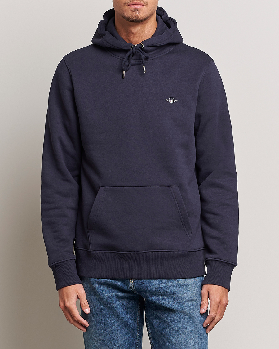 Herr | Kläder | GANT | Original Shield Logo Hoodie Evening Blue