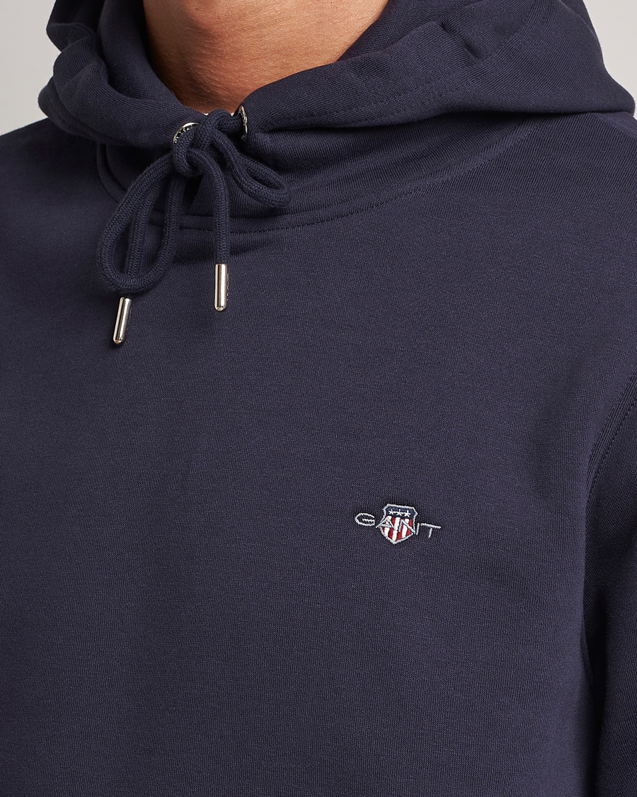 Herr | Tröjor | GANT | Original Shield Logo Hoodie Evening Blue