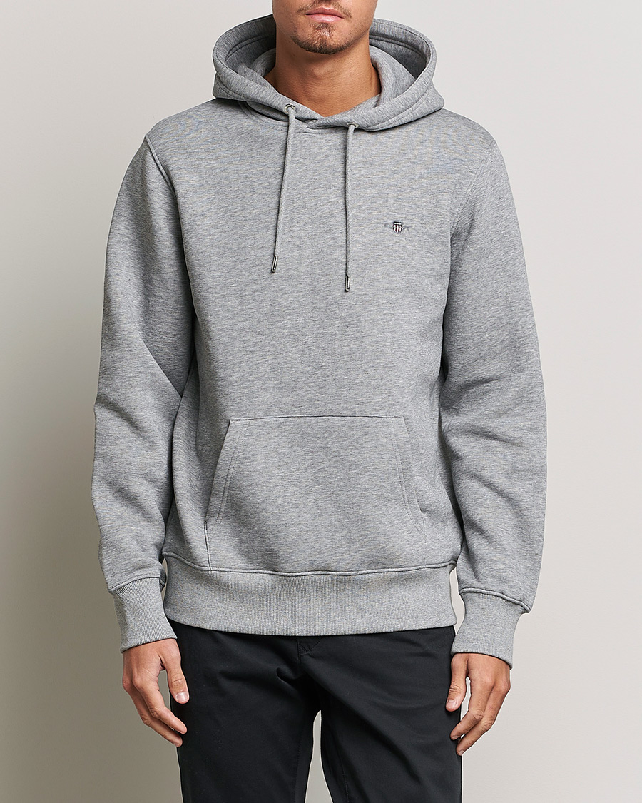 Herr | Avdelningar | GANT | Original Shield Logo Hoodie Grey Melange