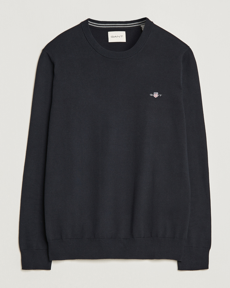Herr | Tröjor | Gant | Classic Cotton Crew Neck Black