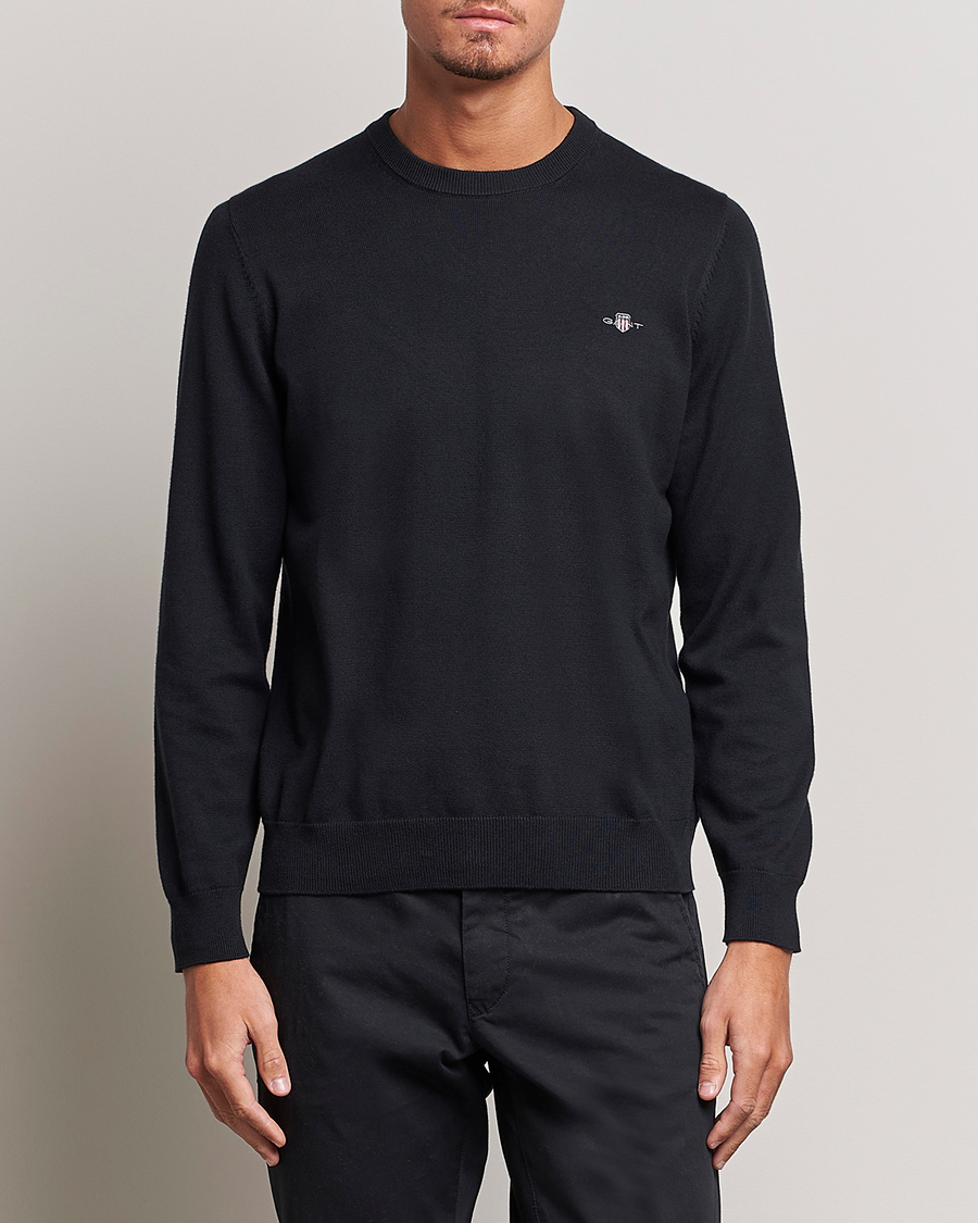 Herr | GANT | GANT | Classic Cotton Crew Neck Black