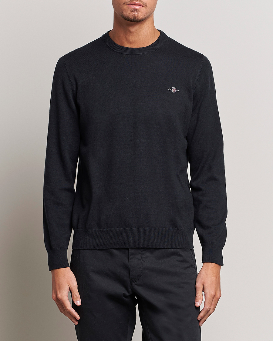 Herr | Tröjor | Gant | Classic Cotton Crew Neck Black