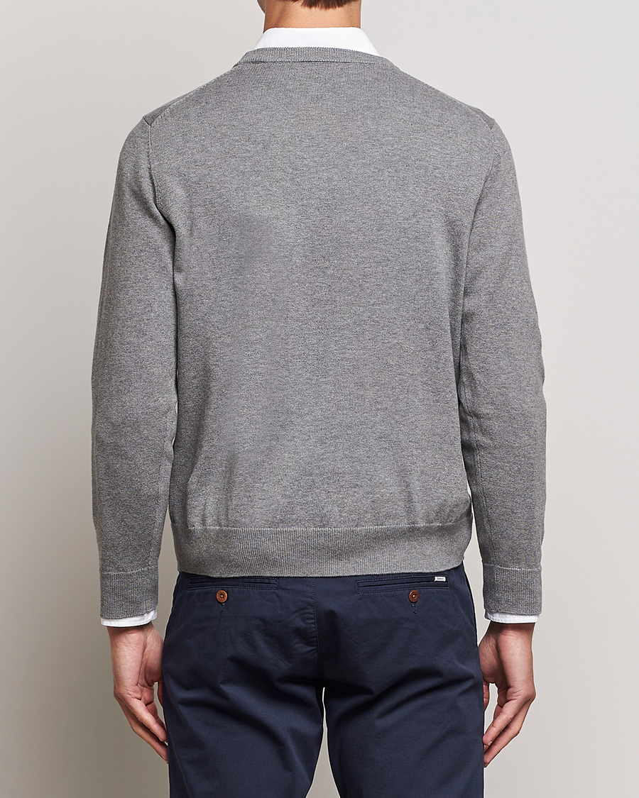Herr | Tröjor | Gant | Classic Cotton Crew Neck Dark Grey Melange