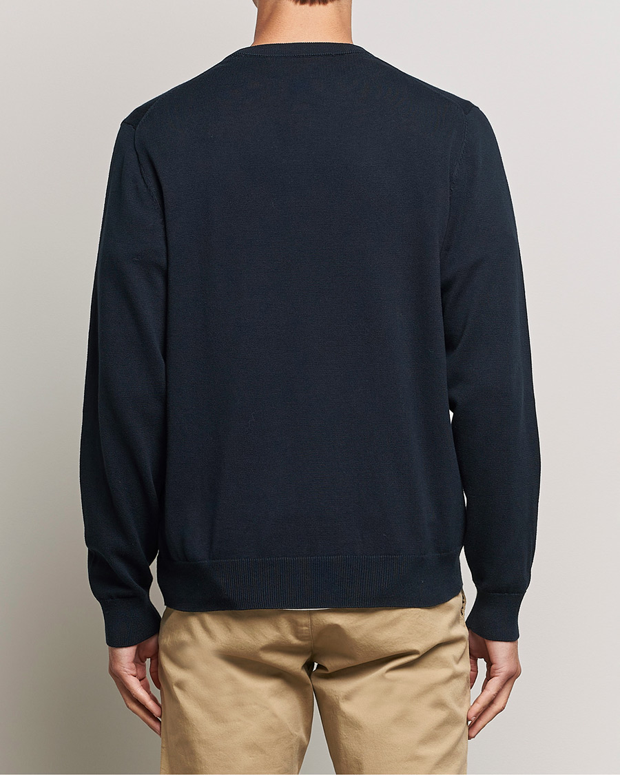 Herr | Tröjor | Gant | Classic Cotton V-Neck Evening Blue