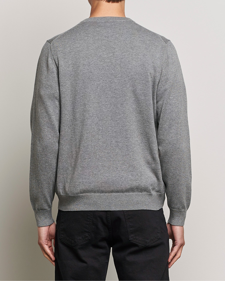 Herr | Tröjor | Gant | Classic Cotton V-Neck Dark Grey Melange