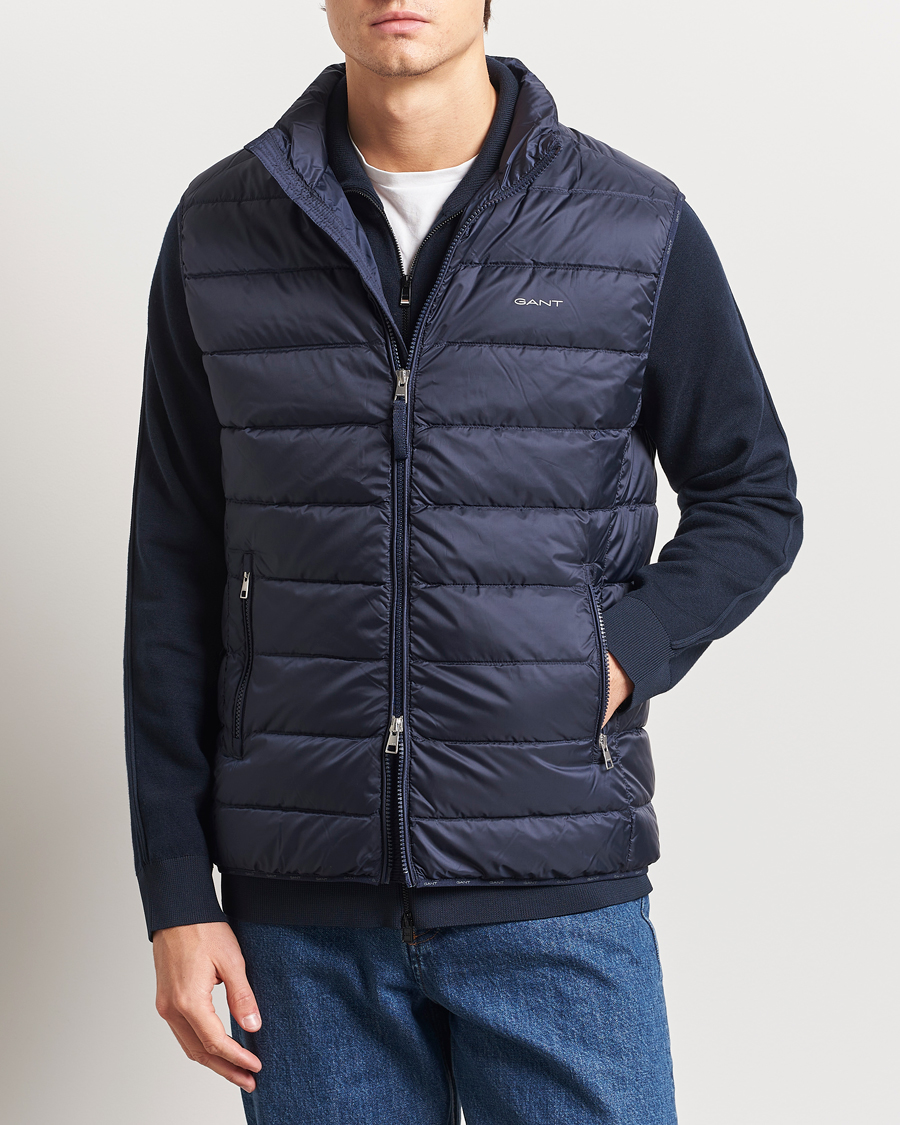 Herr | Klassiska jackor | GANT | The Light Down Gilet Evening Blue