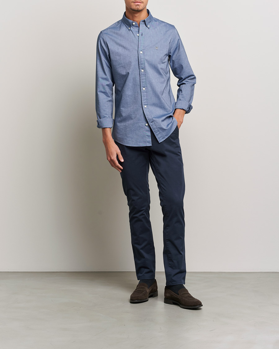 Herr | Skjortor | Gant | Slim Fit Oxford Shirt Persian Blue
