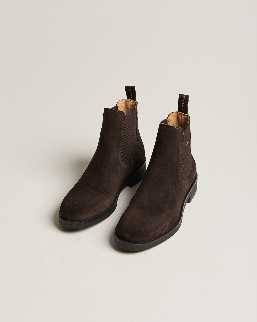Herr | GANT Prepdale Suede Chelsea Boot Dark Brown | GANT | Prepdale Suede Chelsea Boot Dark Brown