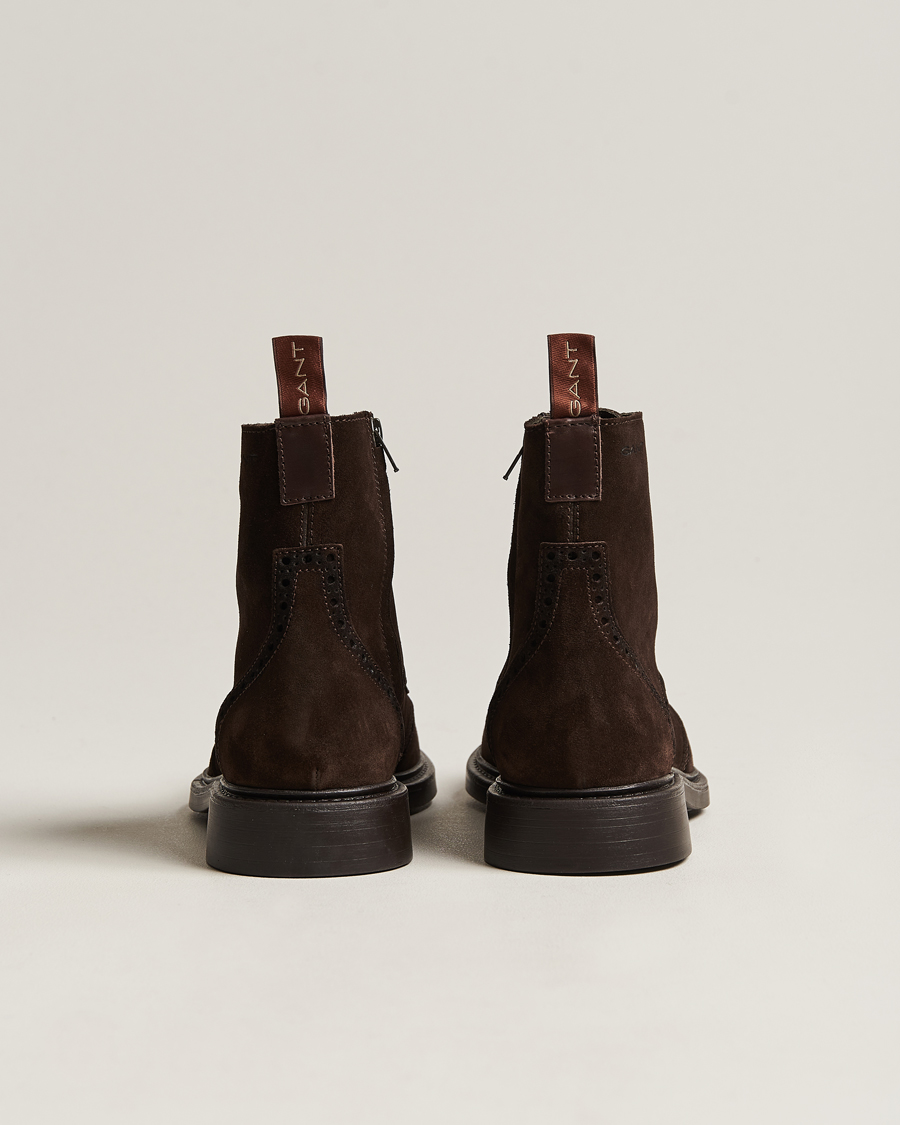 Herr | GANT Millbro Suede Brouge Mid Boot Dark Brown | GANT | Millbro Suede Brouge Mid Boot Dark Brown