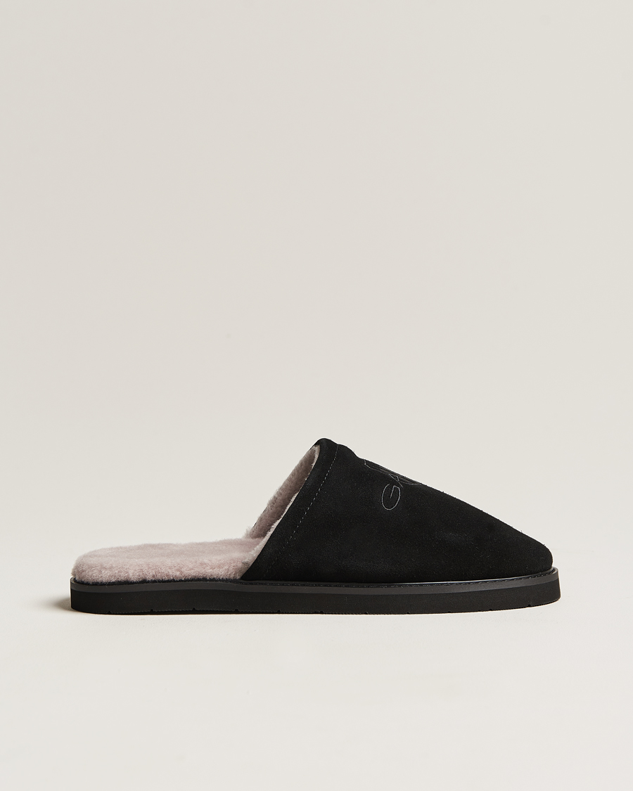 Herr | GANT Tamaware Suede Slippers Black | GANT | Tamaware Suede Slippers Black