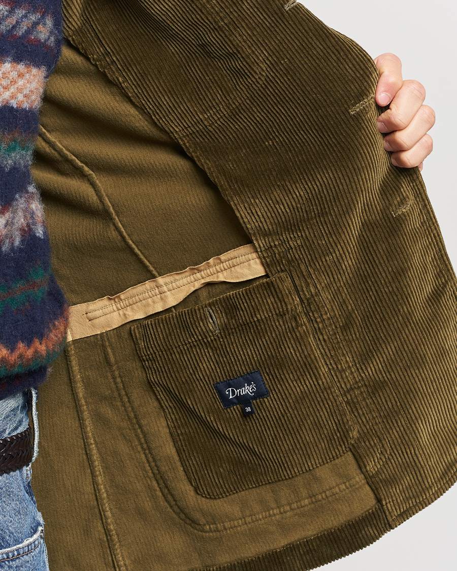 Herr | Kavajer | Drake's | MKI Games Corduroy Blazer Green