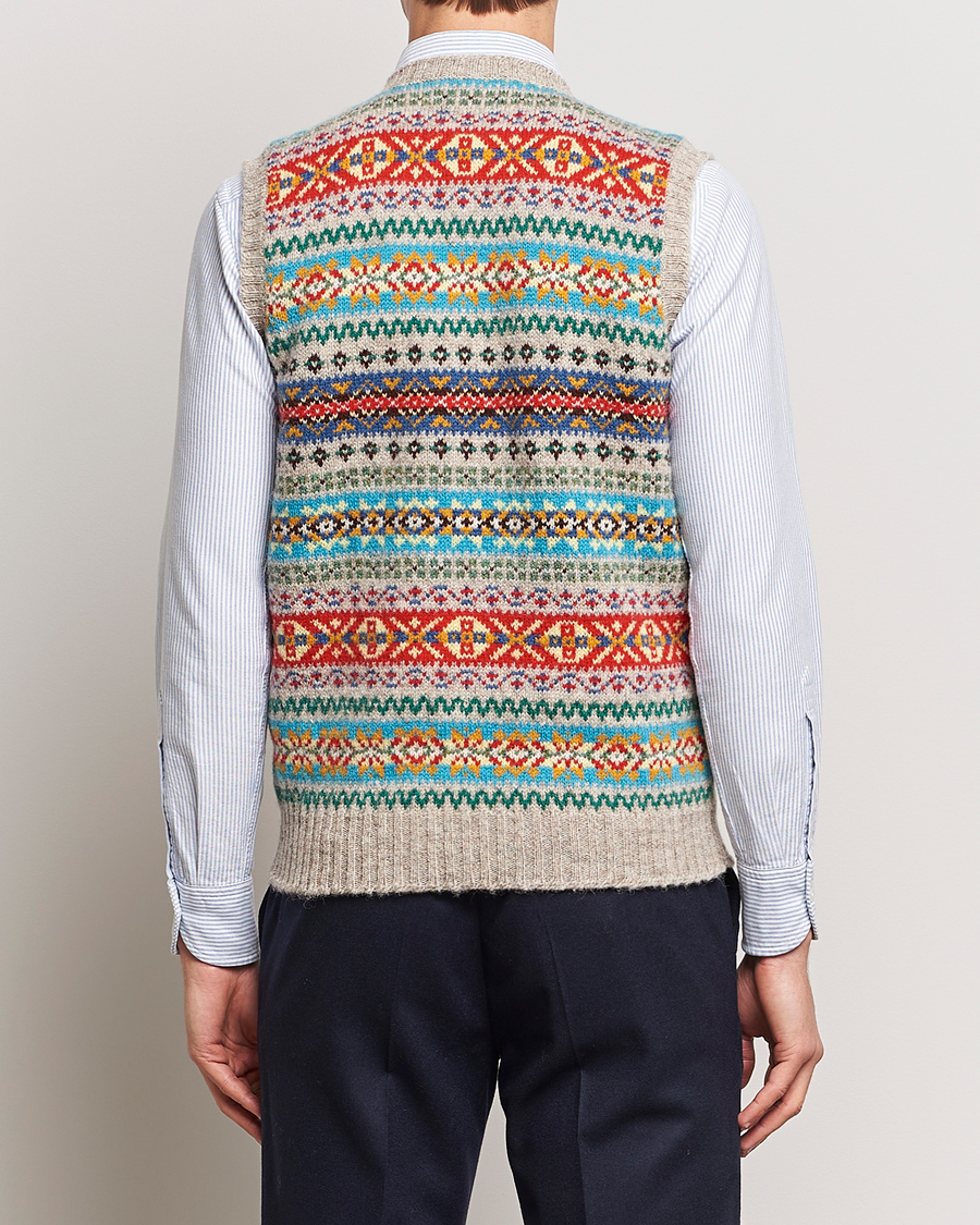 Herr | Tröjor | Drake's | Fairisle Print Wool Vest Multi