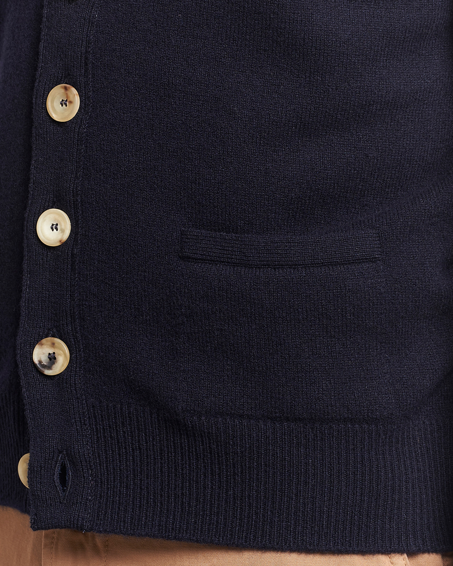 Herr | Tröjor | Drake's | Lambswool Vest Cardigan Navy