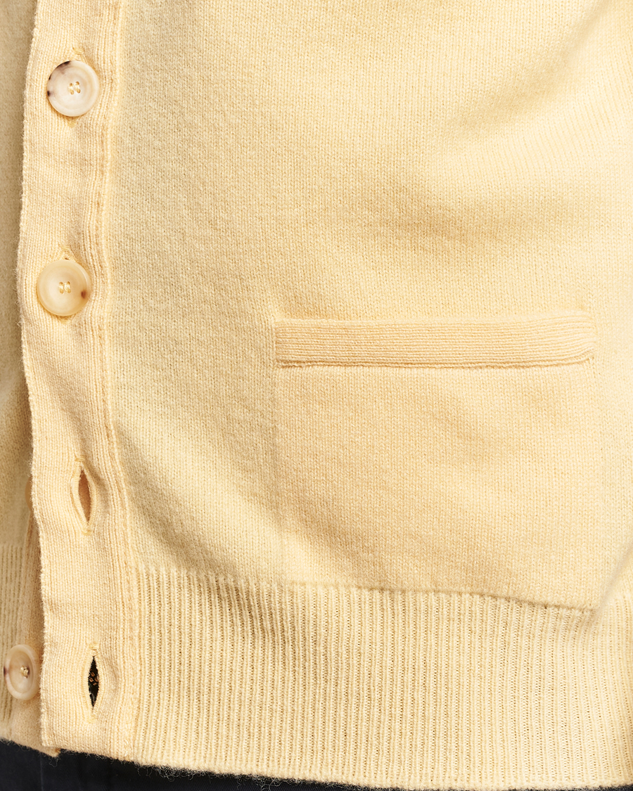 Herr | Tröjor | Drake's | Lambswool Vest Cardigan Yellow