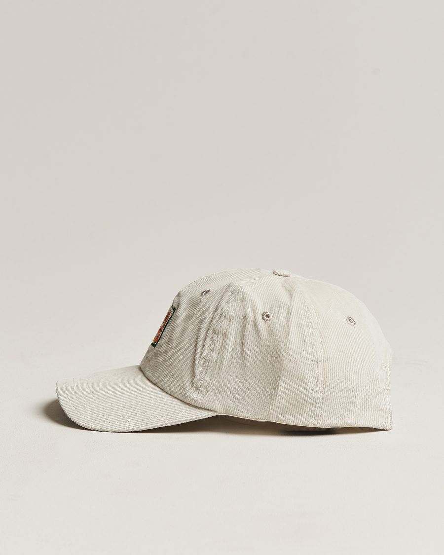 Herr | Accessoarer | Drake's | Square Font Cord Baseball Cap Silver Grey