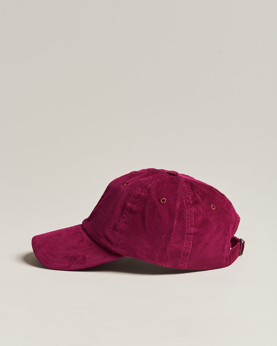 Herr | Drake's Flowers Logo Cord Baseball Cap Burgundy | Drake's | Flowers Logo Cord Baseball Cap Burgundy