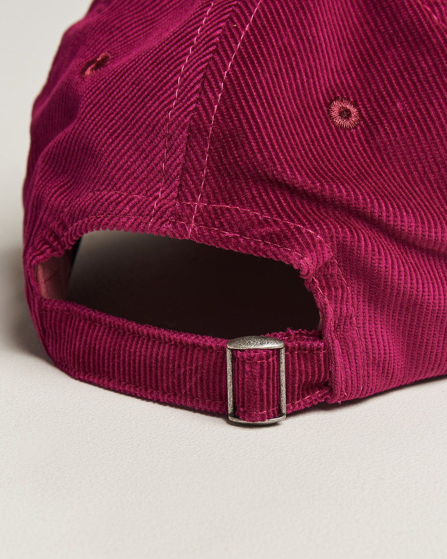 Herr | Drake's Flowers Logo Cord Baseball Cap Burgundy | Drake's | Flowers Logo Cord Baseball Cap Burgundy