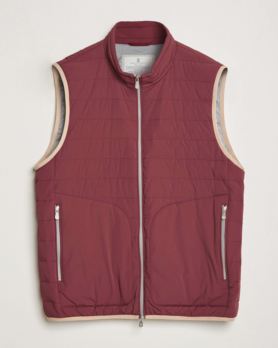 Herr | Jackor | Brunello Cucinelli | Nylon Down Vest Burgundy