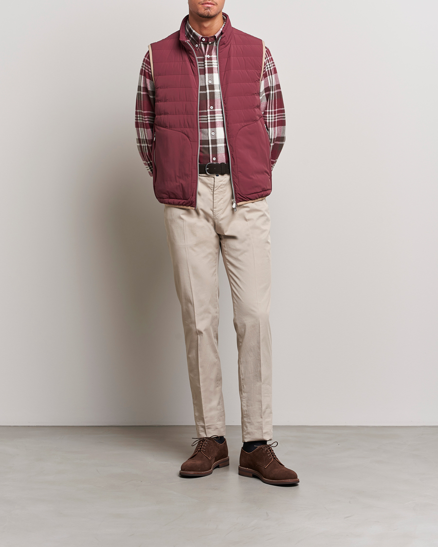 Herr | Jackor | Brunello Cucinelli | Nylon Down Vest Burgundy