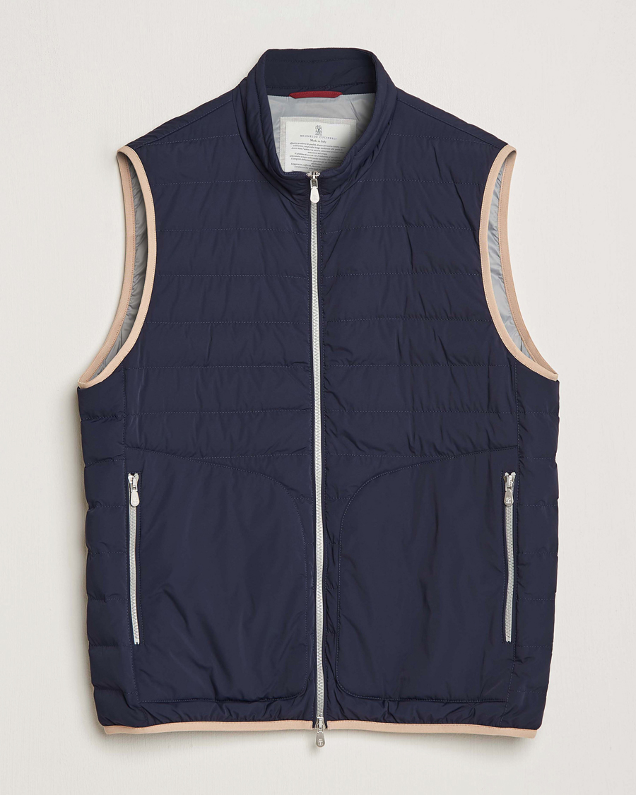 Herr | Jackor | Brunello Cucinelli | Nylon Down Vest Navy