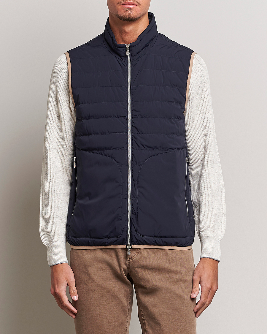 Herr | Jackor | Brunello Cucinelli | Nylon Down Vest Navy
