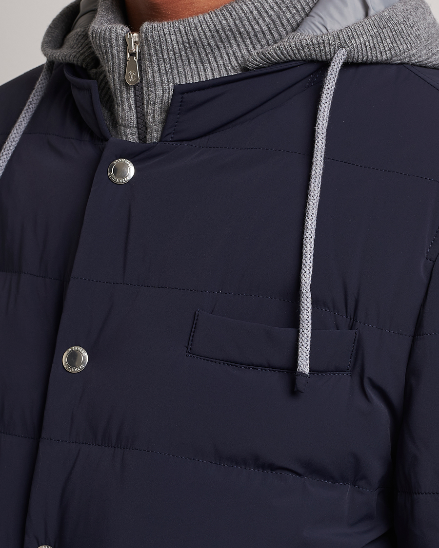 Herr | Jackor | Brunello Cucinelli | Nylon Down Blazer Jacket Navy