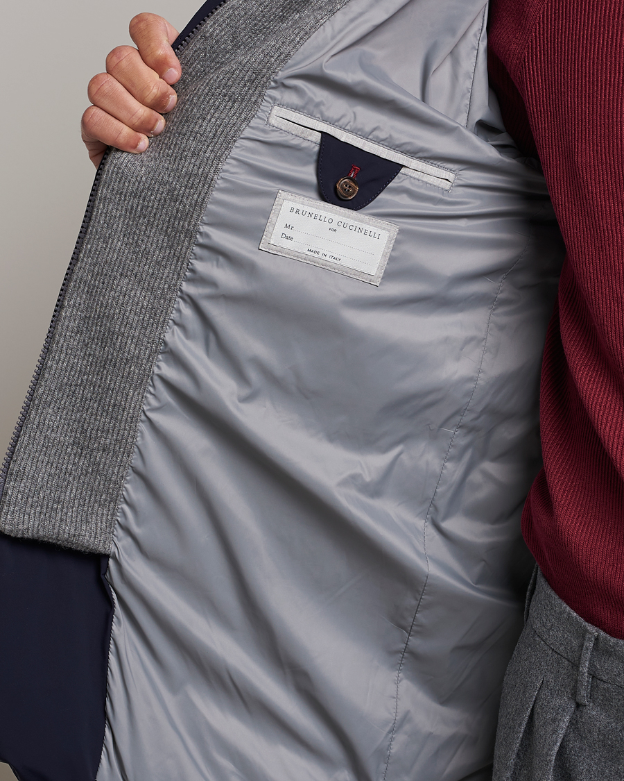 Herr | Jackor | Brunello Cucinelli | Nylon Down Blazer Jacket Navy