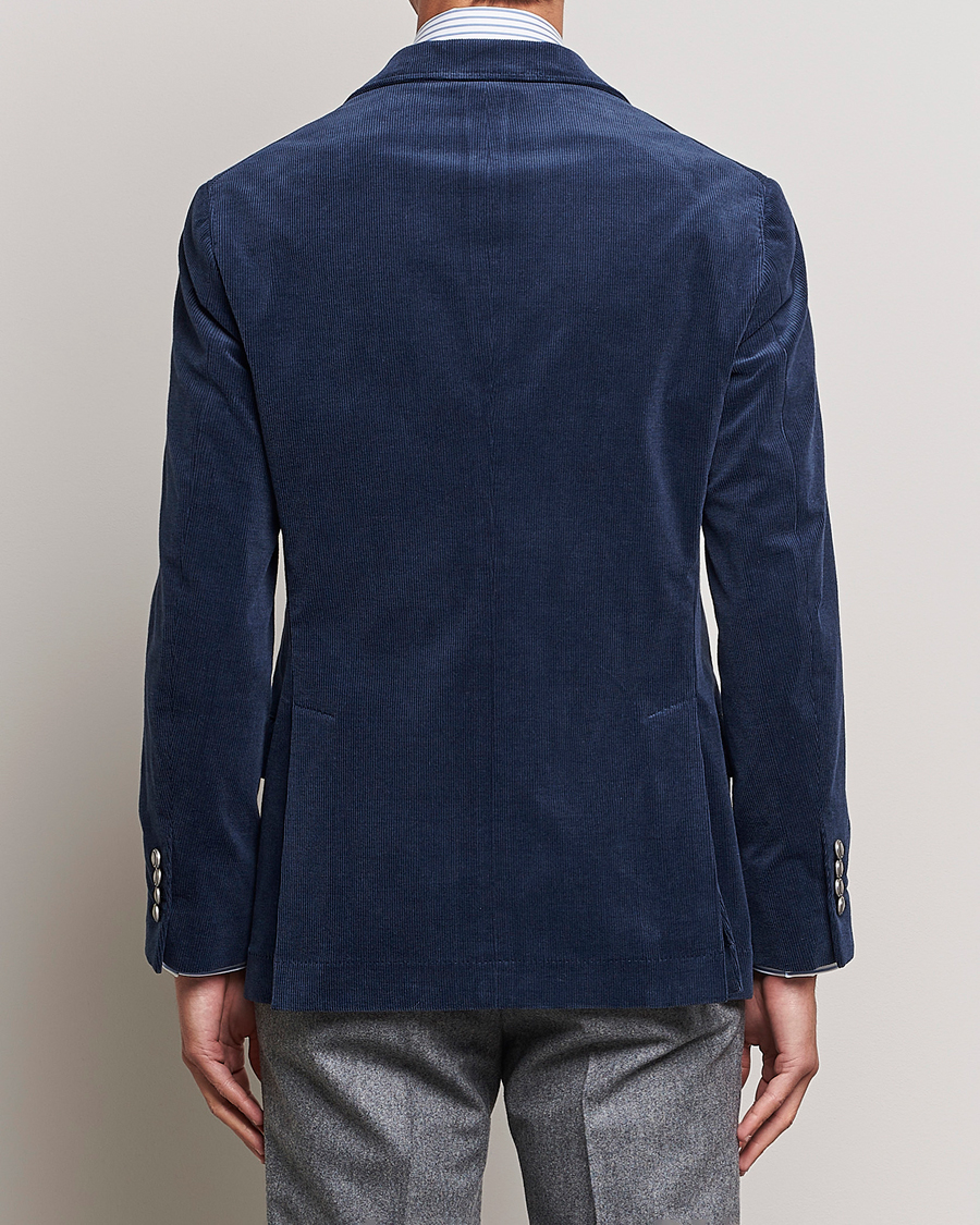 Herr | Kavajer | Brunello Cucinelli | Double Breasted Corduroy Blazer Royal Blue