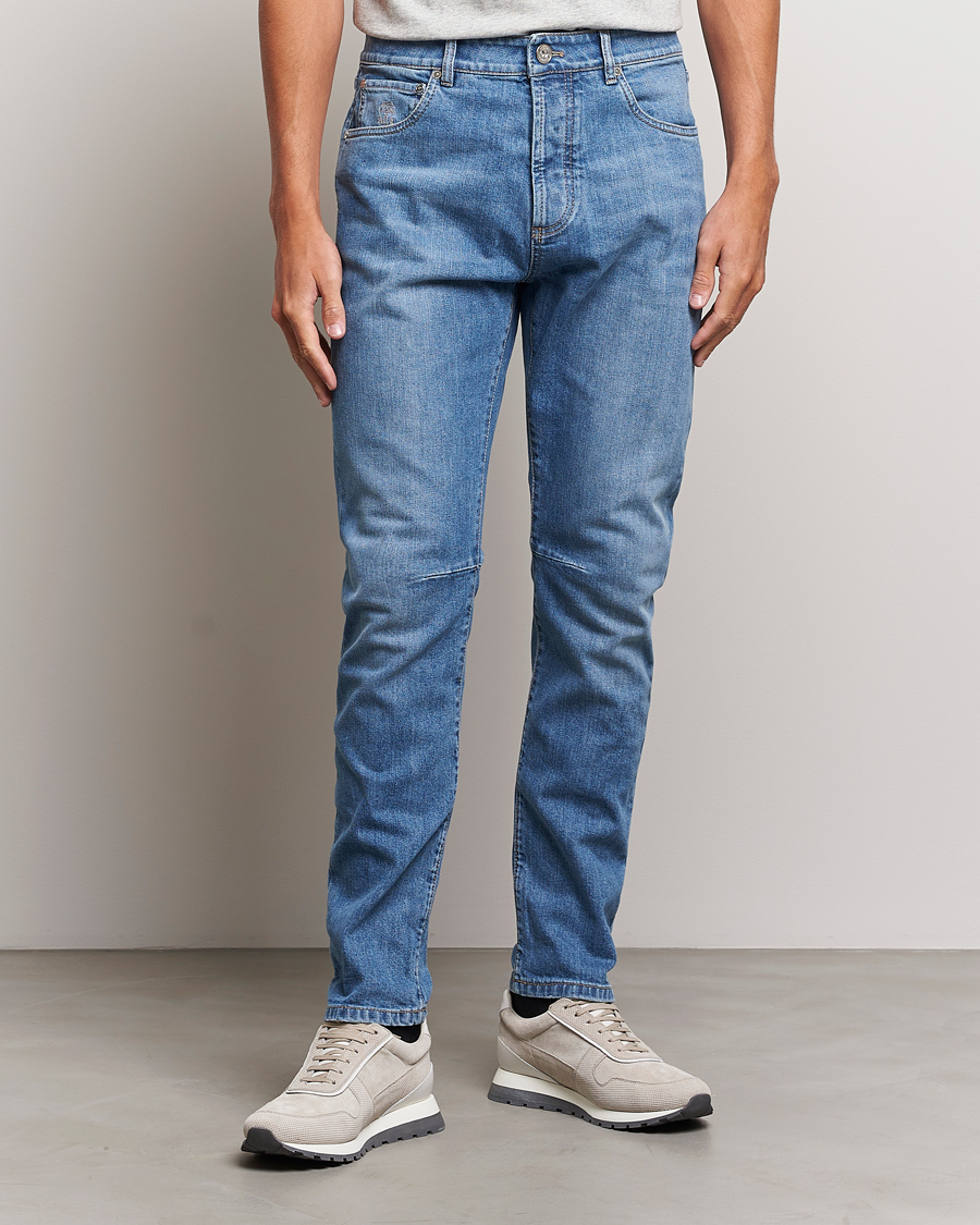 Herr | Relaxed fit | Brunello Cucinelli | Leisure Fit Jeans Medium Blue Wash