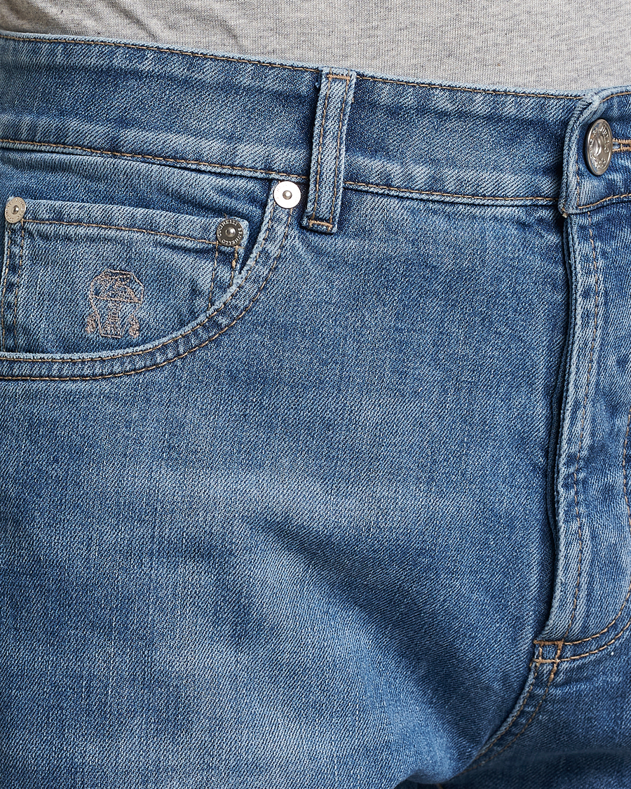 Herr | Jeans | Brunello Cucinelli | Leisure Fit Jeans Medium Blue Wash