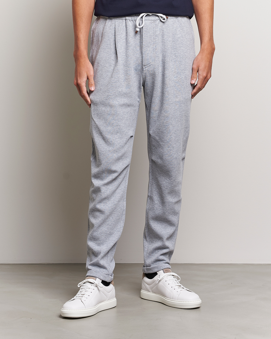 Herr | Brunello Cucinelli | Brunello Cucinelli | Pleated Soft Sweatpants Grey Melange