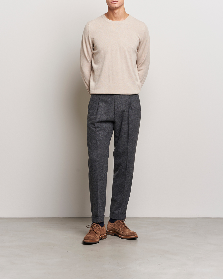 Herr | Tröjor | Brunello Cucinelli | 2 Ply Cashmere Pullover Beige