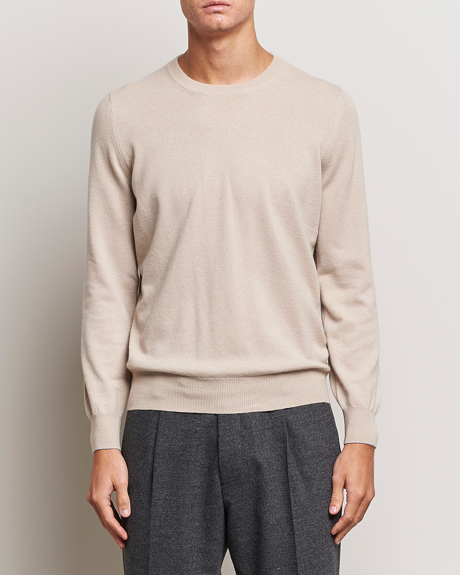 Herr | Tröjor | Brunello Cucinelli | 2 Ply Cashmere Pullover Beige