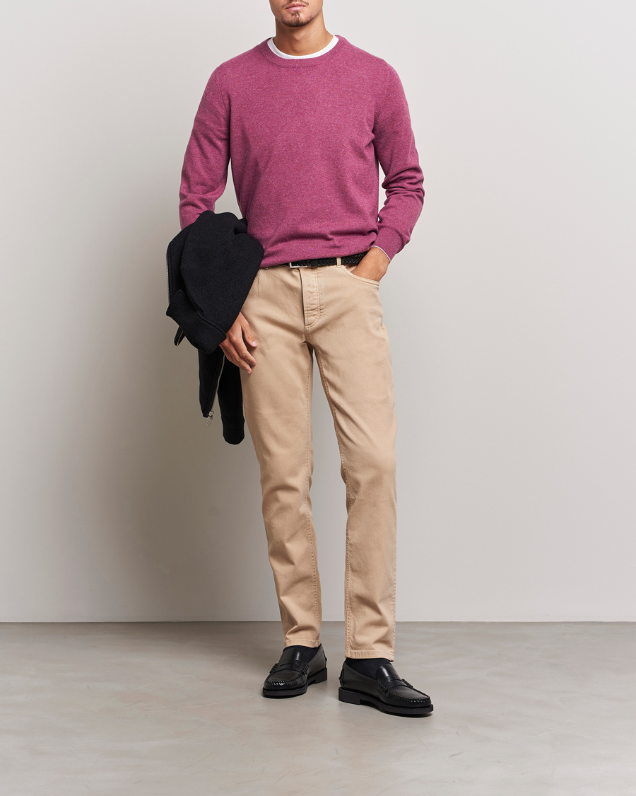 Herr | Tröjor | Brunello Cucinelli | 2 Ply Cashmere Pullover Burgundy