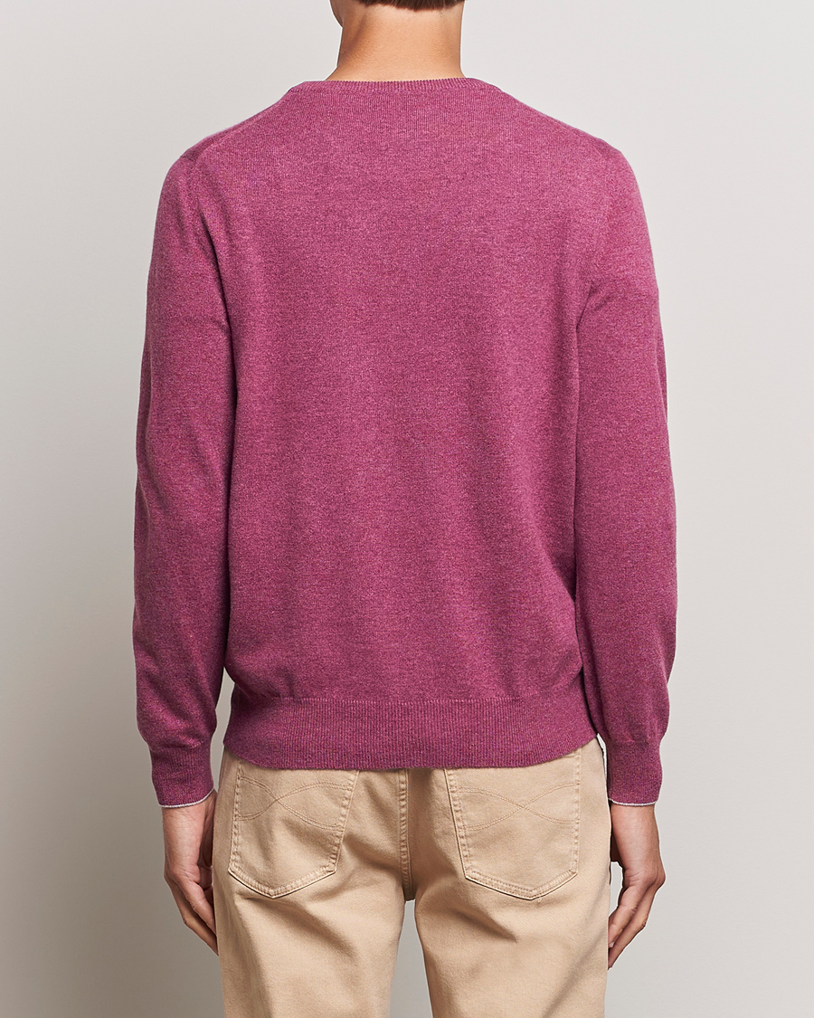Herr | Tröjor | Brunello Cucinelli | 2 Ply Cashmere Pullover Burgundy