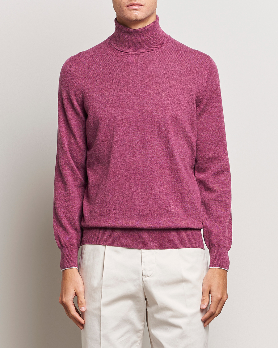 Herr | Tröjor | Brunello Cucinelli | 2 Ply Cashmere Rollneck Burgundy