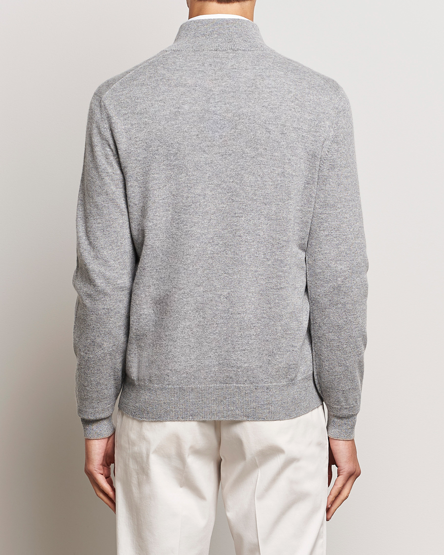 Herr | Tröjor | Brunello Cucinelli | 2 Ply Cashmere Half Zip Light Grey