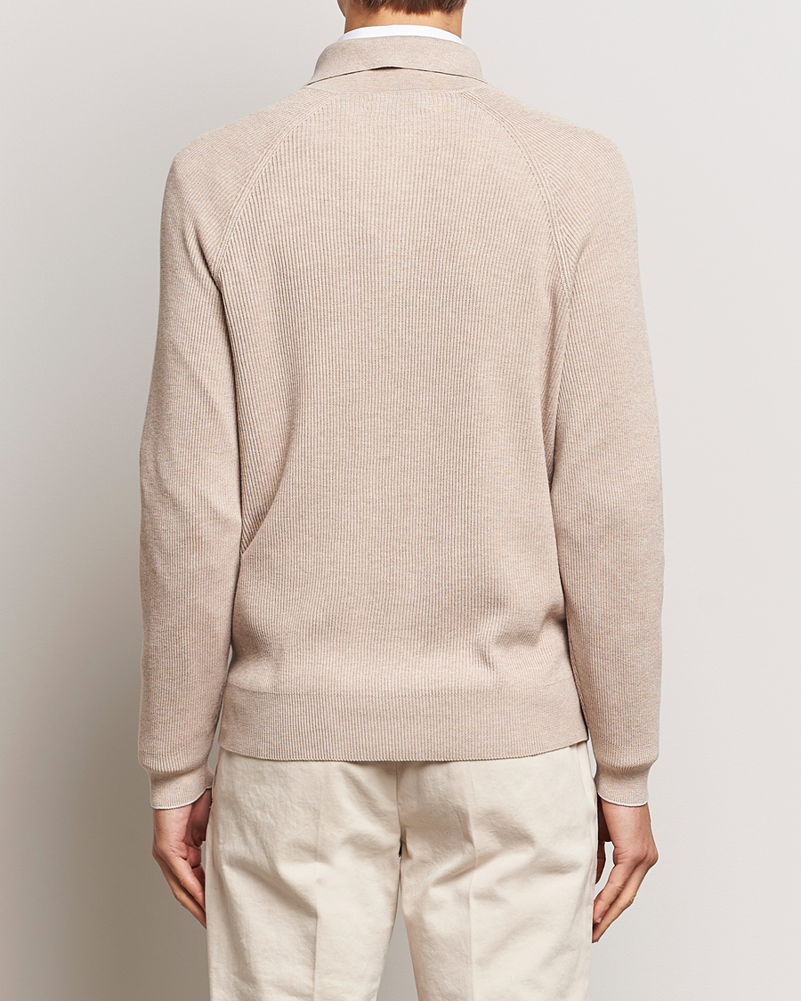 Herr | Tröjor | Brunello Cucinelli | Long Sleeve Knitted Polo Light Beige