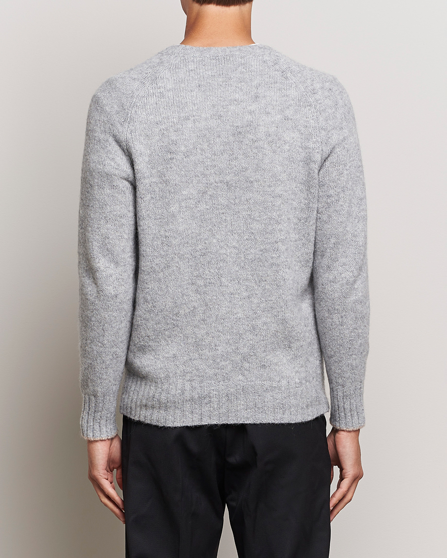 Herr | Tröjor | Brunello Cucinelli | Fluffy Crew Neck Sweater Light Grey