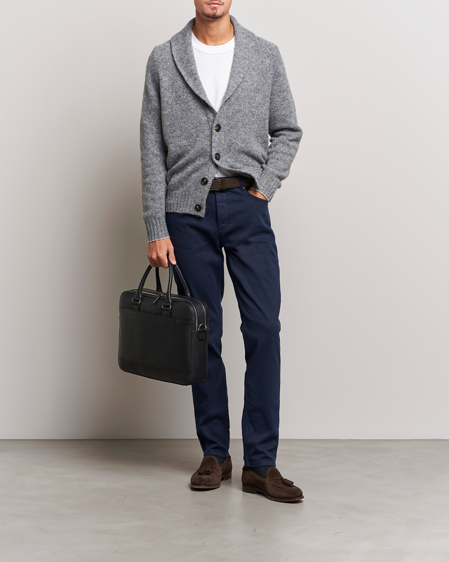 Herr | Tröjor | Brunello Cucinelli | Fluffy Shawl Collar Cardigan Grey Melange